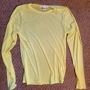 Eye candy see through long lime yellow shirt size XL